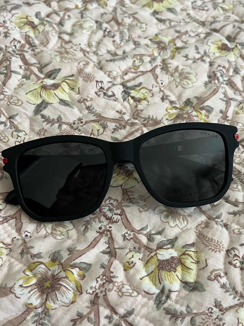 Prada Black Square Polarized Sunglasses